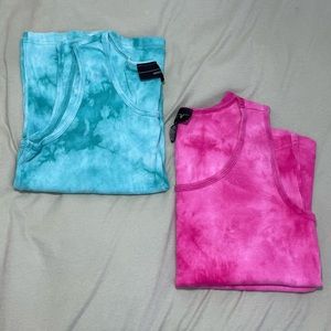 *BUNDLE* Pink & Aqua Tie-Dye Tanks